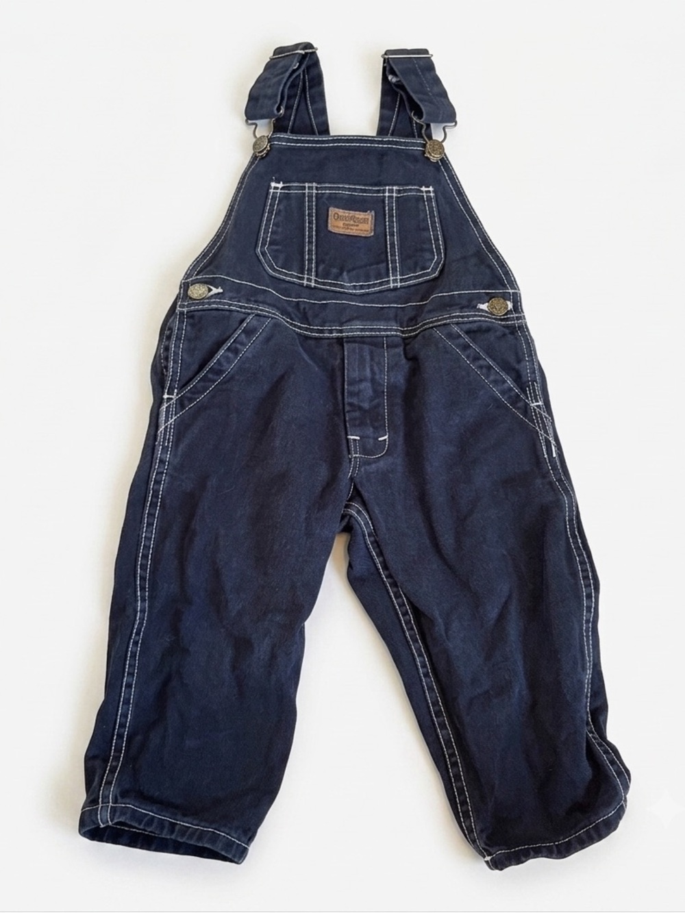 Vintage Oshkosh B'Gosh Dark Jean Denim Overalls Kids Size 2 Made in Canada
